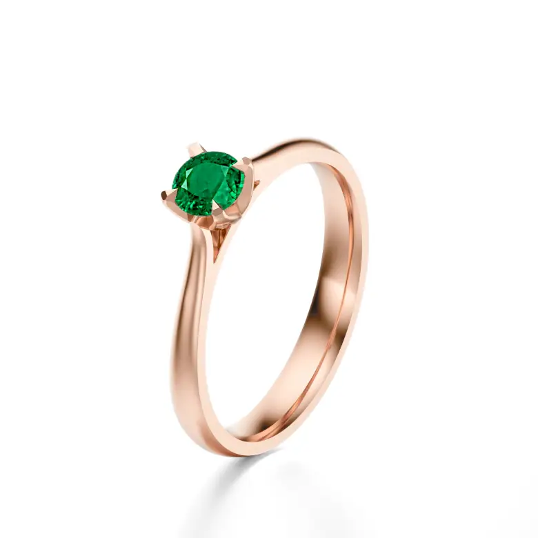 Pierścionek z różowego złota ze szmaragdem AJPZ_111